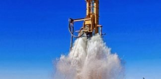 The process of water borehole drilling