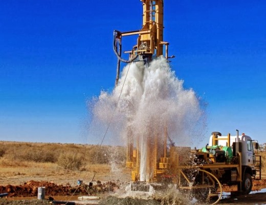 The process of water borehole drilling