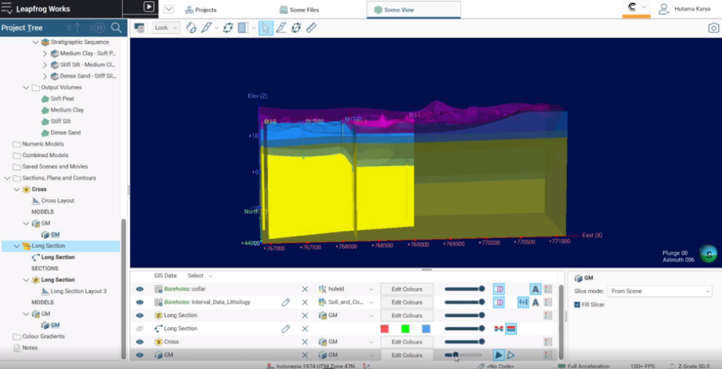 Above: 3D project modelling with Leapfrog Works