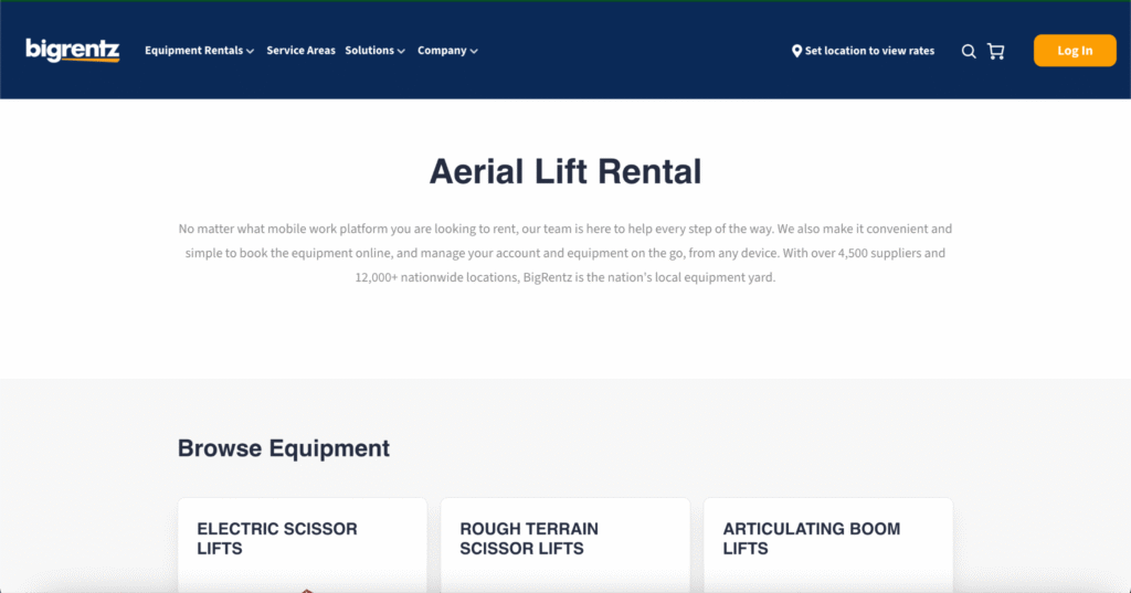 aerial equipment rental companies 