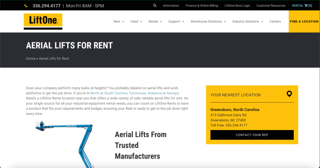 aerial equipment rental companies