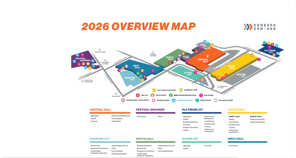 CONEXPO-CON/AGG 2026 returns to Las Vegas March 3–7, featuring top exhibitors, ticket info, floor plan access, and the latest innovations in construction, concrete, aggregates, and heavy equipment.