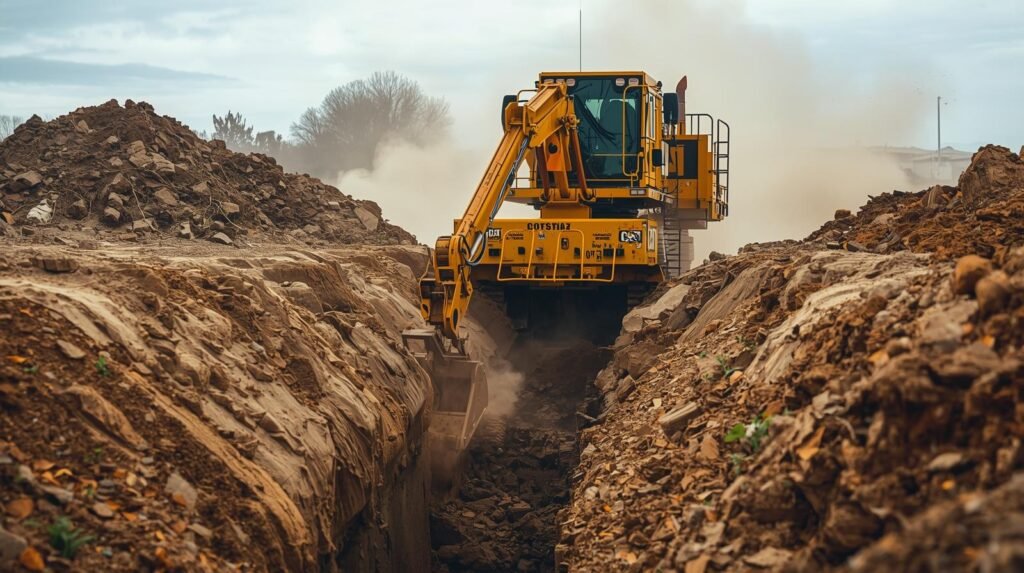 construction trencher in action
