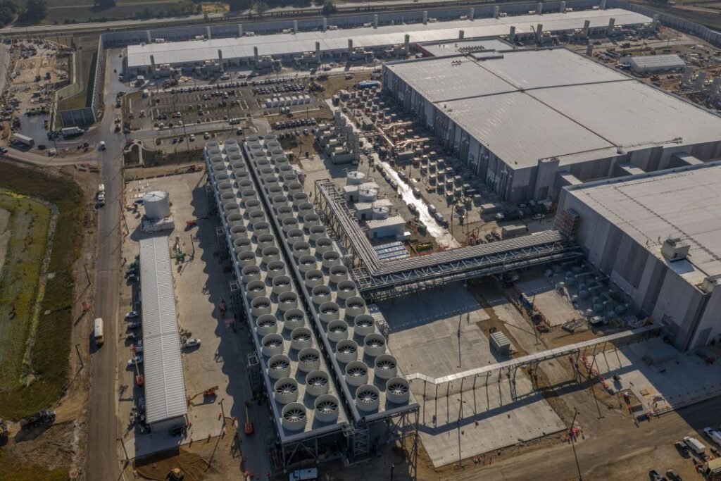 Aerial view of Microsoft new AI datacenter campus in Mt Pleasant